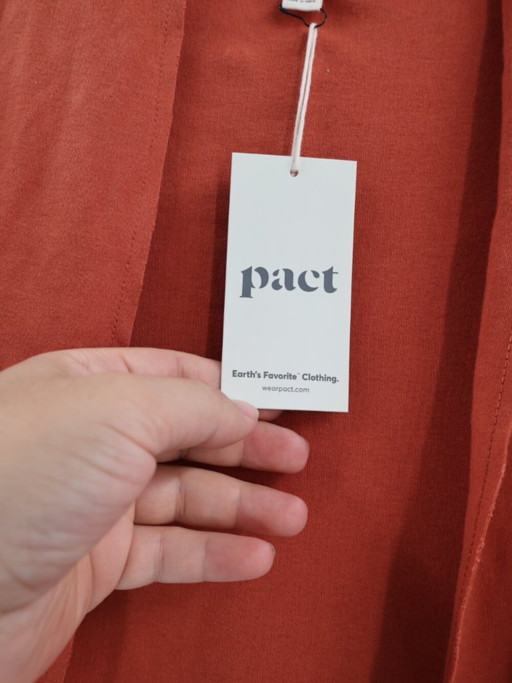 NWT Pact Cardigan Sweater Womens XS/S Organic Cotton Open Front Pockets Orange - Picture 4 of 10